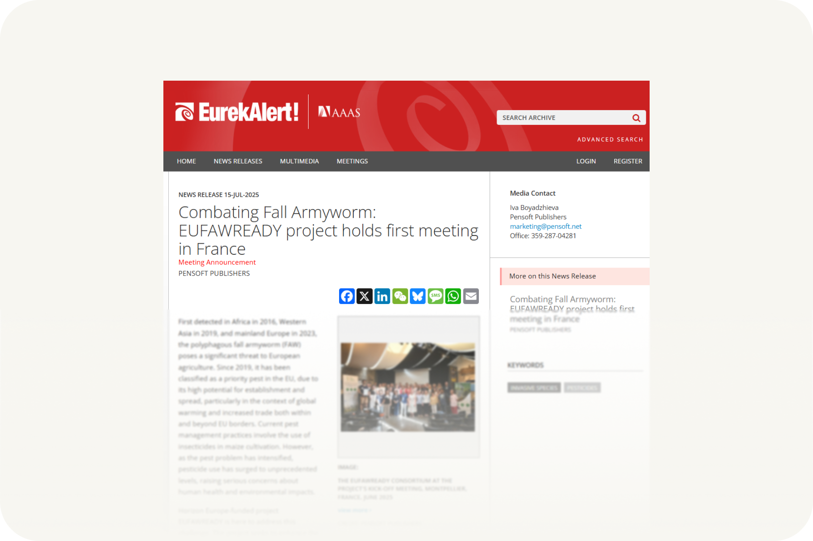 Press releases preview showing content